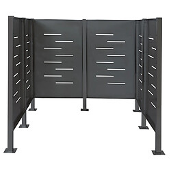 Avis Mendler Clôture pour poubelles HWC-J55, Cache-poubelle Rangement pour poubelles, 151x165x165cm métal ~ anthracite