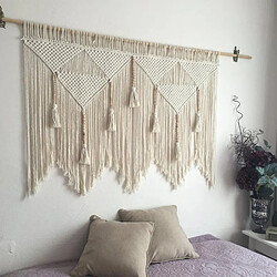 Tenture Murale Tissée En Macramé à La Main Tapisserie Bohème Décoration Beige S