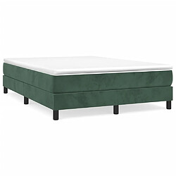 vidaXL Cadre de lit sans matelas vert foncé 140x190 cm velours