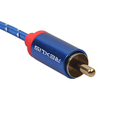 Acheter Câble Audio Bleu Tressé 1/8 '' Jack 3,5 Mm Mâle Vers 2 RCA Mâle 300 Cm