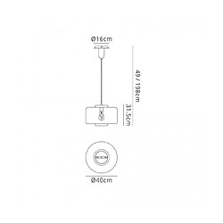 Luminaire Center Suspension Jarras Cuivre 1 ampoule 49cm