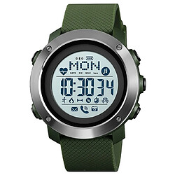 Universal Montre de sport de plein air Boussole de mode Montre numérique Bluetooth Heart Rate Fitness Watch pour hommes | Montre numérique (blanc vert)