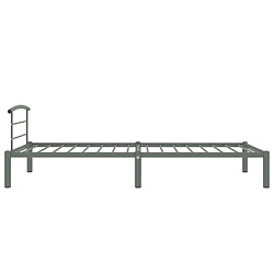 Avis vidaXL Cadre de lit sans matelas gris métal 100x200 cm