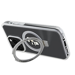 Karl Lagerfeld Coque MagSafe pour iPhone 15 Pro Silicone Gel Coins Renforcés Transparent