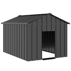 vidaXL Niche pour chien avec toit noir 113x153x101 cm acier galvanisé