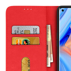 Avizar Étui Oppo Reno 4 Pro 5G Protection avec Porte-carte Fonction Support Rouge pas cher