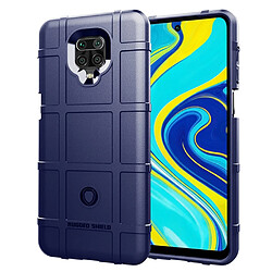 Coque en TPU texture de grille carrée anti-choc épaissir bleu pour votre Xiaomi Redmi Note 9S