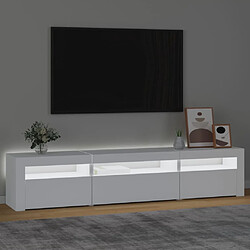 Avis Maison Chic Meubles TV avec lumières LED - Banc TV pour salon Blanc 195x35x40 cm -MN42059