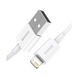 Avis Baseus Câble de Charge et Transfert USB-Lightning Rapide 2,4A 1,5m Rapide Blanc