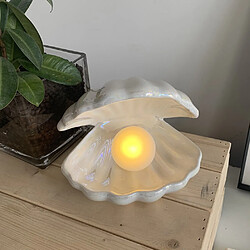 Avis Universal Lampe à coque en céramique poire lumineuse décoration de bureau fantasy sirène conte de fées chambre à coucher lampe de chevet éclairage de rangement