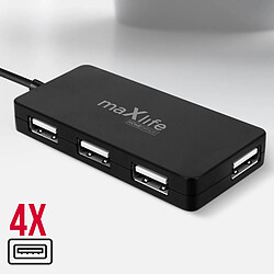 Acheter Adaptateur Hub USB vers 4 Ports USB Femelles Câble d'extension 1.5m Maxlife Noir