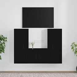 Maison Chic Ensemble de meubles TV 3 pcs pour salon - Noir Bois d'ingénierie -MN82860