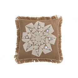 Dansmamaison Coussin Fleur Abstrait Jute Naturel/Beige