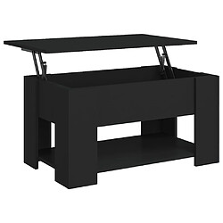 vidaXL Table basse noir 79x49x41 cm bois d'ingénierie