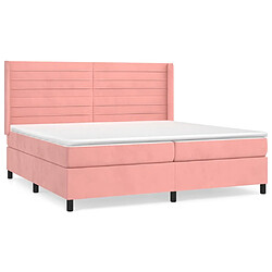 Maison Chic Lit Adulte - Lit simple Lit à sommier tapissier avec matelas moelleux - Meuble de Chambre - Rose 200x200 cm Velours -MN48376