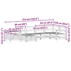 vidaXL Salon de jardin 7 pcs bois de pin imprégné pas cher