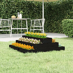 Maison Chic Jardinière,Bac à fleurs - pot de fleur Noir 80x80x27 cm Bois massif de pin -GKD15570