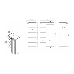 Acheter Vente-Unique Meuble de buanderie avec rideau pour double machine à laver - Naturel clair - L111 x H184 cm - JAZANO