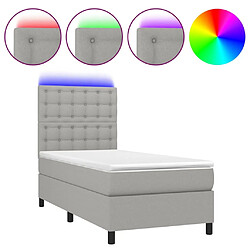 Sommier à lattes,Cadre à lattes de lit et matelas et LED pour Adulte Gris clair 100x200 cm -MN22138