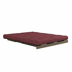 Avis Inside 75 Canapé convertible futon ROOTS pin carob brown coloris bordeaux couchage 160x200 cm