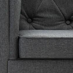 Helloshop26 Fauteuil chaise siège lounge design club sofa salon revêtement en tissu gris foncé 1102345