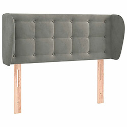 Maison Chic Tête de lit scandinave avec oreilles,meuble de chambre Gris clair 83x23x78/88 cm Velours -MN79193