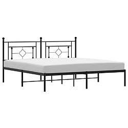 Maison Chic Cadre/structure de lit métal et tête de lit pour adulte - Lit Moderne Chambre noir 183x213 cm -MN91599