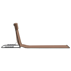 Avis Helloshop26 Tapis de plage chaise longue pliables 2 pièces acier et tissu marron 02_0012184