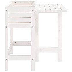 Acheter vidaXL Jardinière de jardin avec plateau pliant blanc bois pin massif