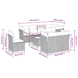 Avis Maison Chic Salon de jardin 9 pcs avec coussins | Ensemble de Table et chaises | Mobilier d'Extérieur gris résine tressée -GKD69069