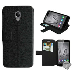 Htdmobiles Housse etui portefeuille pour Wiko Robby + film ecran - NOIR