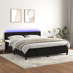 Sommier à lattes LED,Cadre à lattes de lit avec matelas pour Adulte Noir 160x200cm Velours -MN56592