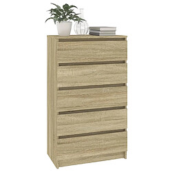 Avis vidaXL Commode Chêne sonoma 60x36x103 cm Bois d'ingénierie