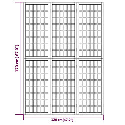 vidaXL Cloison de séparation pliable 3 panneaux 120x170 cm Noir pas cher