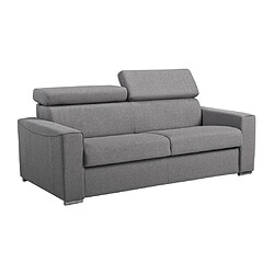 Acheter DUNLOPILLO Canapé 3 places convertible express en tissu gris - couchage lattes larges 140 cm - Matelas 18 cm avec mémoire de forme VIZIR