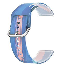 Bracelet en silicone 22mm, sangle couleur arc-en-ciel pour votre Samsung Galaxy Watch3 45mm/Huawei Watch GT 2/GT 3 Pro/Watch GT Runner - Rose bleu