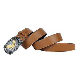 Avis Boucle De Ceinture En Cuir Américain Motif Aigle Décontracté Pour Homme Marron