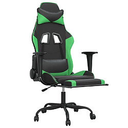 Avis Maison Chic Chaise de jeu, Chaise gaming de massage et repose-pied, Fauteuil gamer,Chaise de Bureau Noir et vert Similicuir -GKD37231