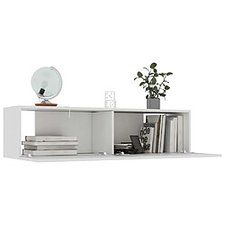 Avis Maison Chic Meuble TV scandinave - Banc TV pour salon Blanc 120x30x30 cm Aggloméré -MN71479