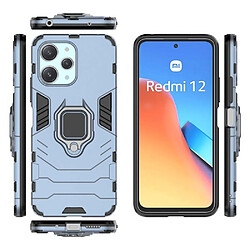 Htdmobiles Coque pour Xiaomi Redmi 12 4G et 5G / Poco M6 Pro 5G - housse etui rigide anti choc + verre trempe - BLEU FONCE