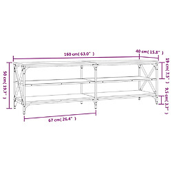 vidaXL Meuble TV noir 160x40x50 cm bois d'ingénierie pas cher