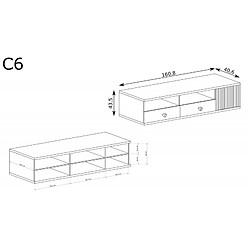 Vivaldi Meuble TV MODERNO C-6 Chene Artisan 160,6 cm