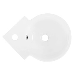 Vasque ronde 45x36x13 cm Blanc en céramique ML-Design