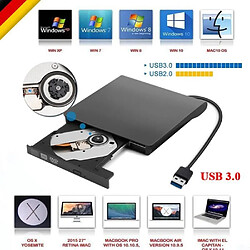 Onever Graveur Lecteur de DVD externe portable USB 3.0 Lecteur de CD/DVD-RW Disqueur/graveur 