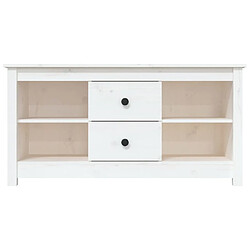 Avis Maison Chic Meuble TV scandinave - Banc TV pour salon Blanc 103x36,5x52 cm Bois de pin massif -MN17850