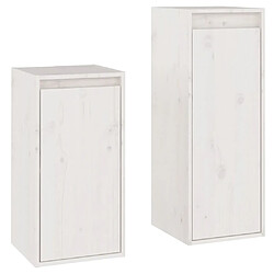 Maison Chic Meubles TV 2 pcs pour salon Blanc Bois massif de pin -MN72396