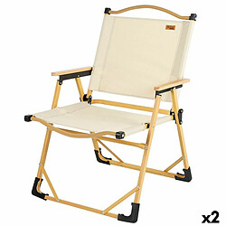 Chaise de camping pliante Aktive Sabana Terre 47 x 77 x 51 cm (2 Unités)