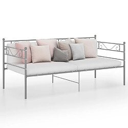 vidaXL Cadre de canapé-lit sans matelas gris métal 90x200 cm