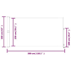 vidaXL Auvent latéral rétractable de patio 160x300 cm Marron pas cher