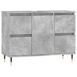 Maison Chic Armoire salle de bain,Meuble de rangement de salle de bain,Meuble haut gris béton 80x33x60cm bois d'ingénierie -GKD305912